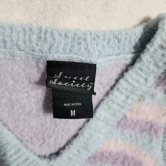 Sweet Society Pastel Heart Knit Sweater Vest – Sz M - Picture 3 of 3
